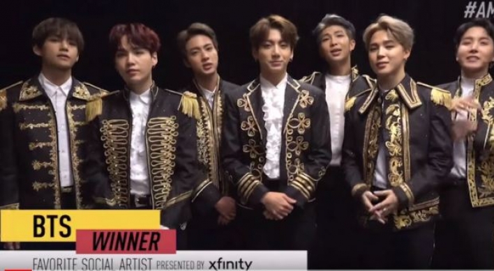 BTS wins favorite social artist award at American Music Awards