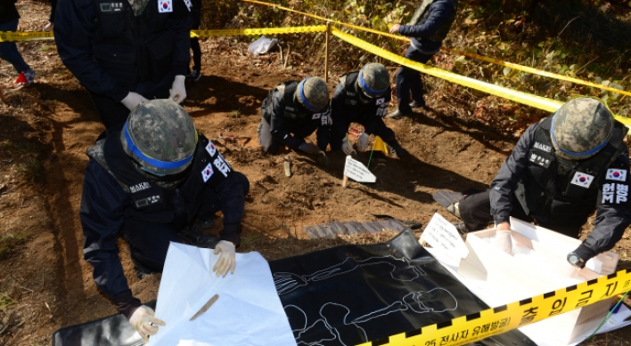 Korean War remains recovered inside DMZ during demining operation