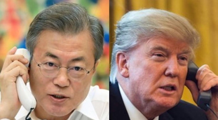 Moon, Trump discuss outcome of US-N. Korea summit