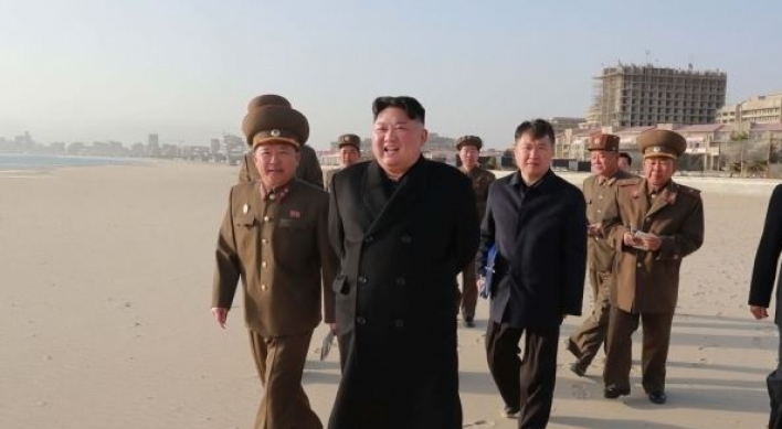 NK leader inspects construction site of key coastal tourist zone