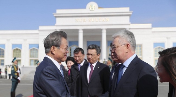 President Moon returns home from 3-nation Central Asia tour