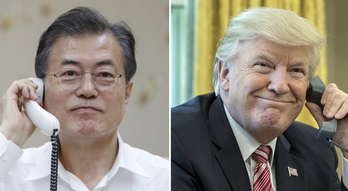 Moon, Trump to discuss N. Korea in phone talks: Cheong Wa Dae