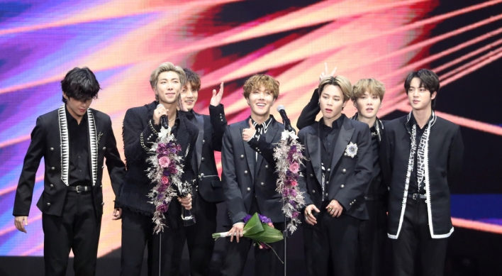 BTS wins top prize at Golden Disc Awards for 3rd consecutive year