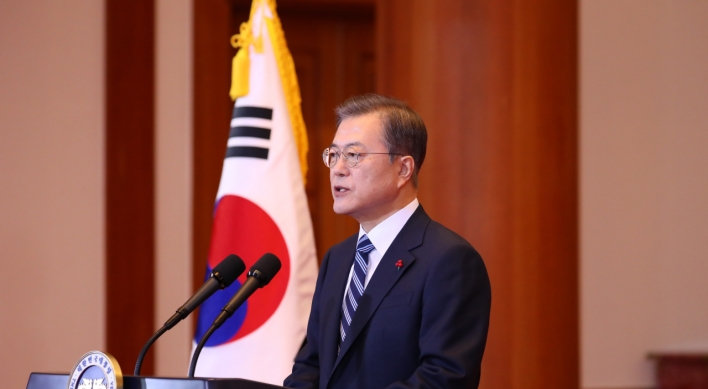 Moon pledges to continue reform drive, improve ties with neighbors