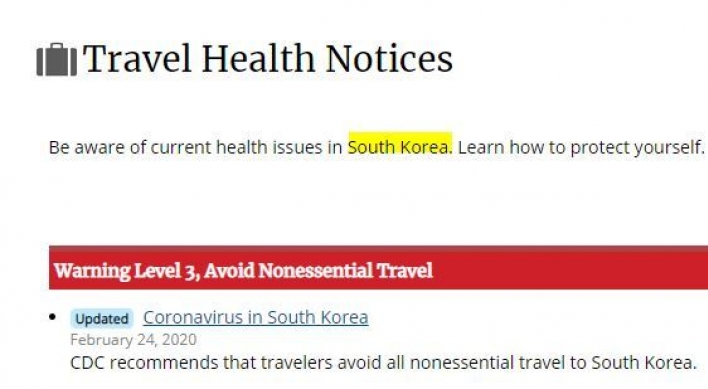 [Newsmaker] US CDC recommends avoiding nonessential travel to S. Korea over coronavirus