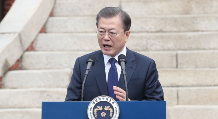 Moon says Korea can overcome COVID-19 crisis, makes overtures to N. Korea, Japan