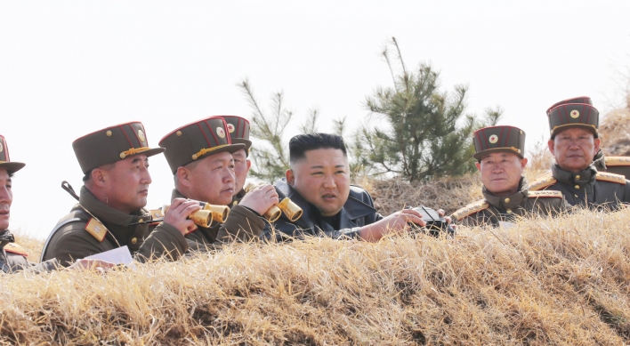 NK party officials congratulate artillery unit in rare visit