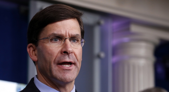 Esper lists S. Korea among partners standing up to China