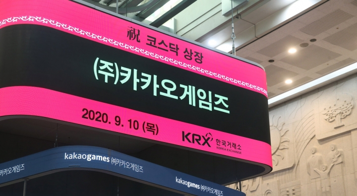 Kakao Games shares soar for 2nd day in row, leaps to No. 3 on Kosdaq