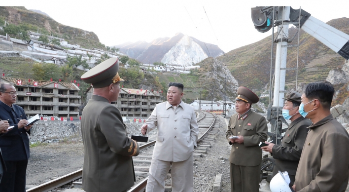 NK leader visits mining town under recovery from typhoon damage