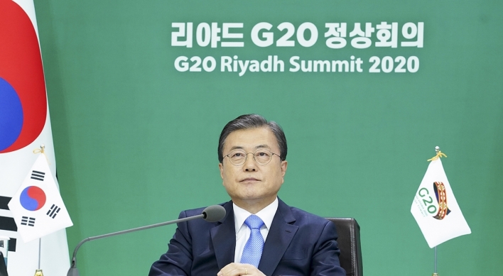 In virtual G20 summit, Moon urges int'l cooperation for pandemic response, economic recovery