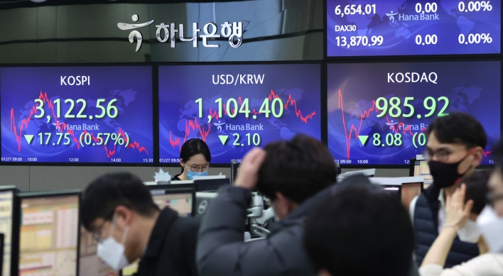 Seoul stocks fall on foreign selling ahead of US Fed meeting