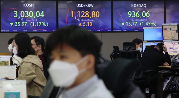 Seoul stocks open lower on US bond yields