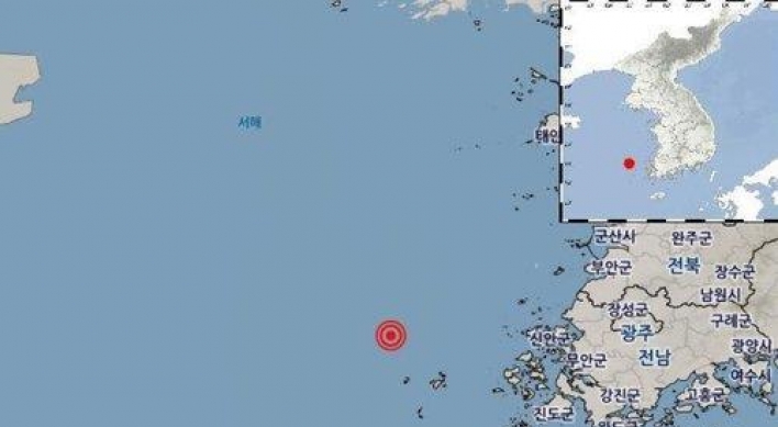 Minor quake hits waters off S. Korea's southwestern region: KMA