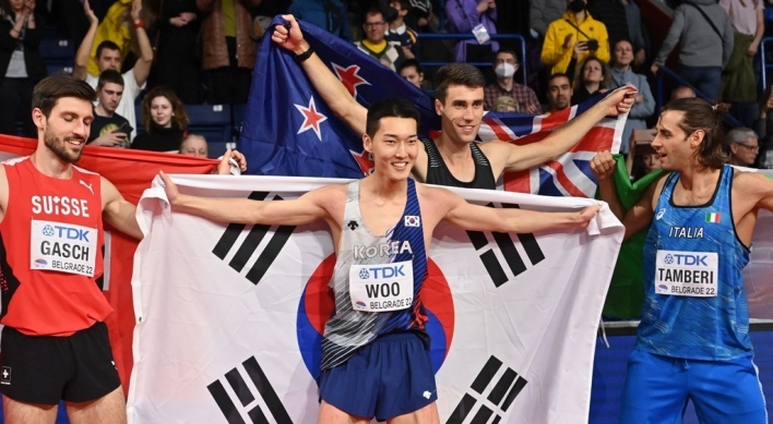 S. Korean high jumper Woo Sang-hyeok makes history with world indoor title