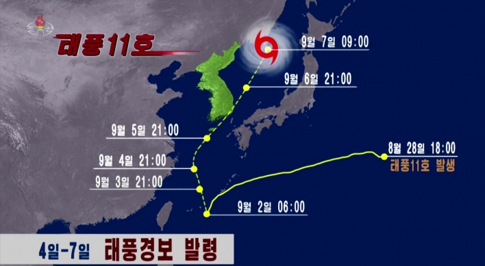 N. Korea on alert for powerful Typhoon Hinnamnor