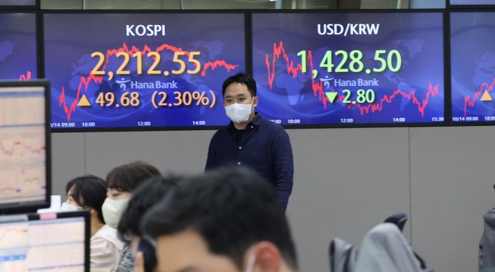 Seoul shares soar 2.3% on Wall Street rally