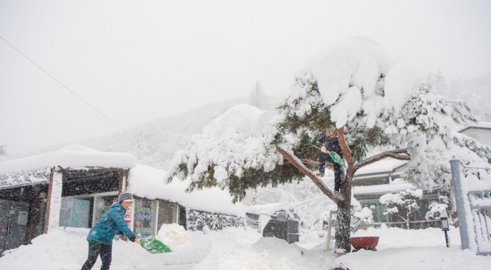 At least 3 injured, over 100 traffic accidents reported on heavy snowfall in Gangwon province