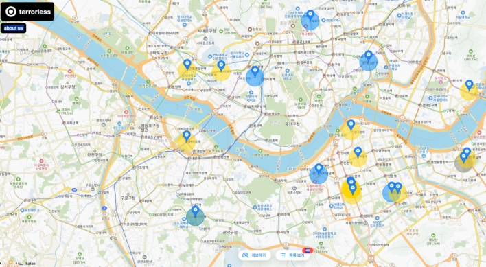 Online stabbing threat map, notification service surfaces