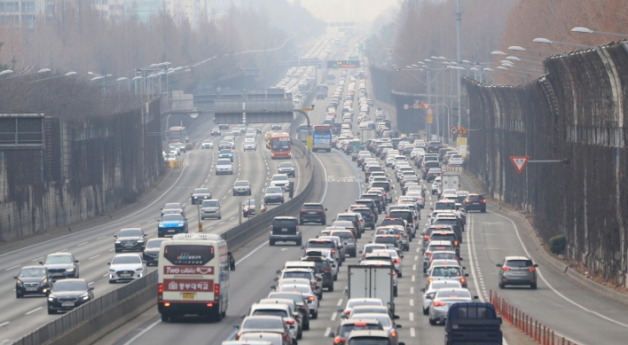 Traffic building up on highways as people travel on Lunar New Year