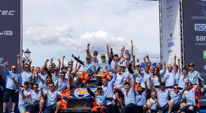 Hyundai rally team wins third WRC race in Italy