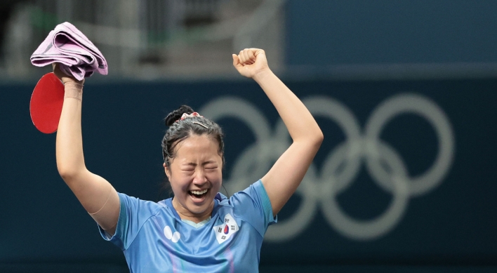 Shin Yu-bin reaches women's singles semifinals in table tennis