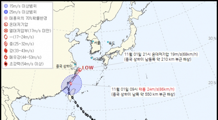 No typhoons recorded in S. Korea for the first time in 7 years