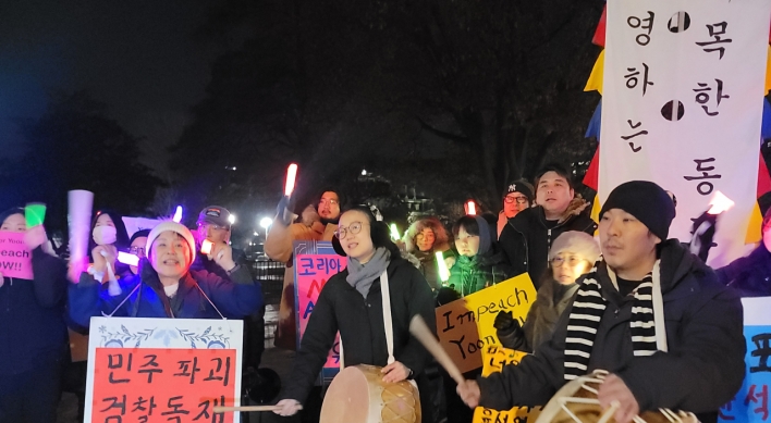 Dozens of Korean Americans stage rally calling for Yoon's impeachment