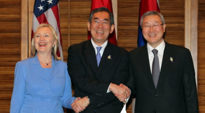Three allies urge N.K. on denuclearization