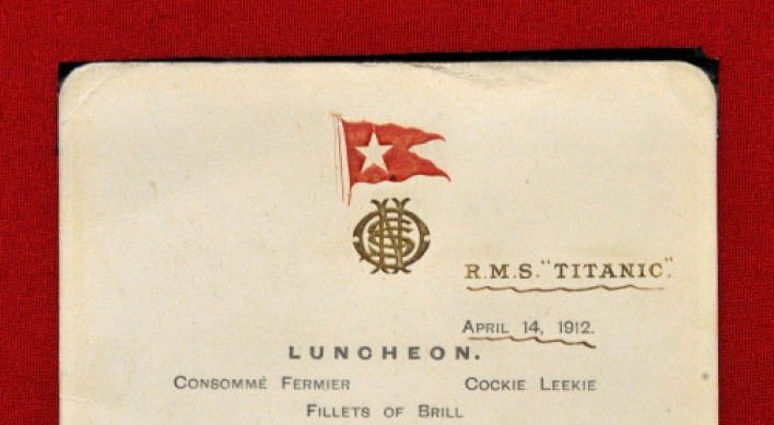 Menu from Titanic’s last lunch sells at U.K. auction