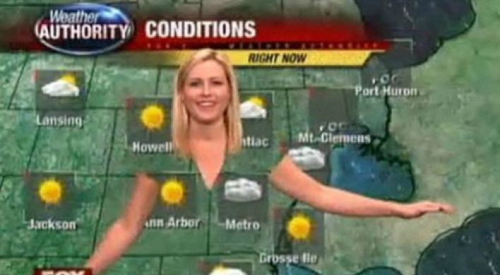 Weather girl ‘disappears’ on TV