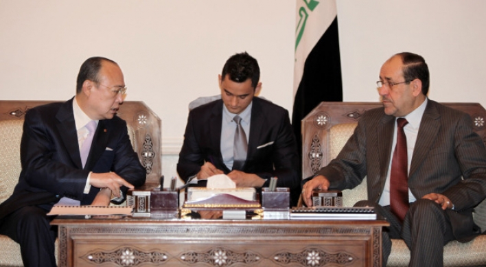 Hanwha chief meets Iraqi leader on postwar projects