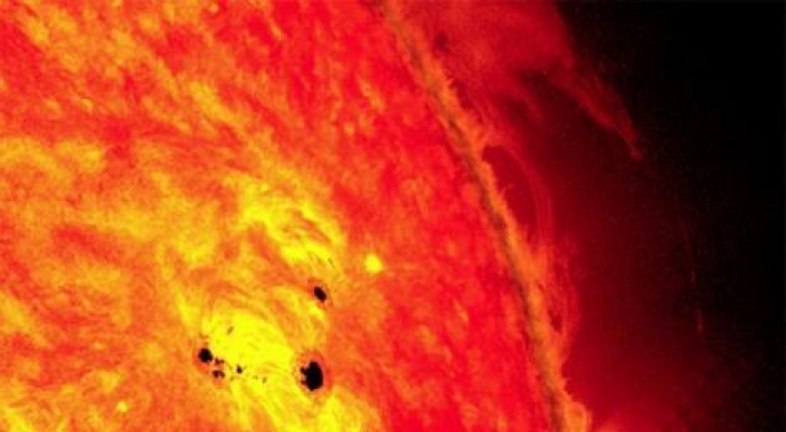 NASA instrument sees giant sunspot forming