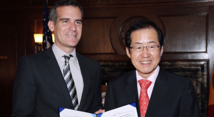Gov. Hong, L.A. mayor agree on economic ties