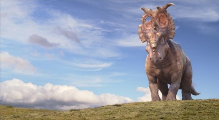 CG effects do battle in 3-D ‘Dinosaurs’