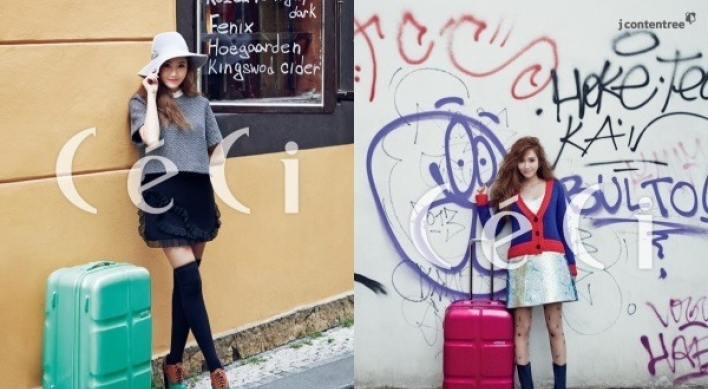 Jessica shows off cute traveler’s look
