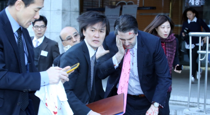 U.S. envoy to Seoul injured in razor attack