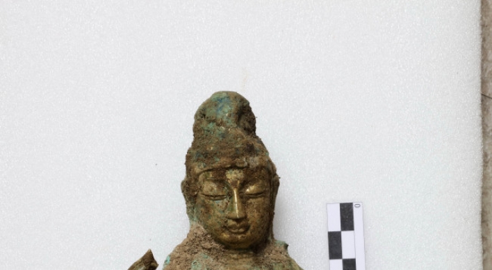 Buddha statue, circa 9th century Korea, found