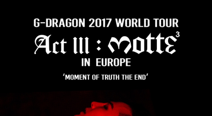 G-Dragon adds 5 European cities to on-going world tour