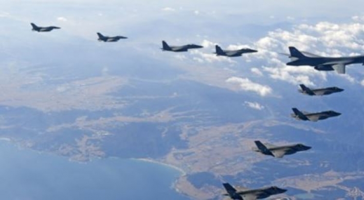 Two B-1B bombers train over Yellow Sea