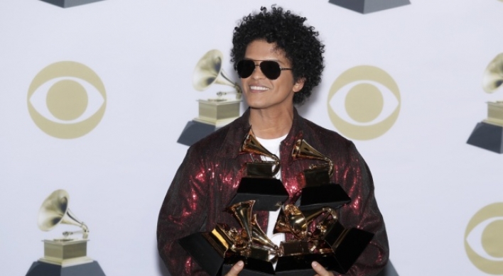 Bruno Mars has magical night at Grammys, winning 6 for 6