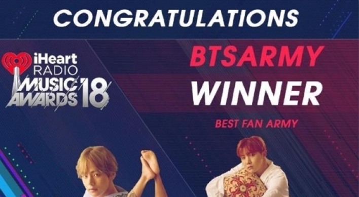 BTS wins Best Boy Band at 2018 iHeartRadio awards in US