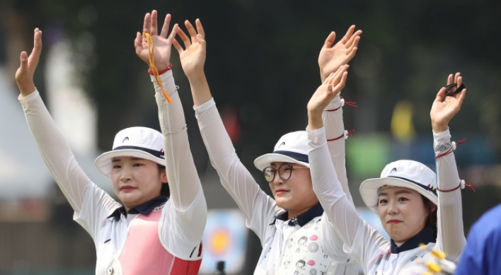 Korea wins gold in women's recurve archery team event