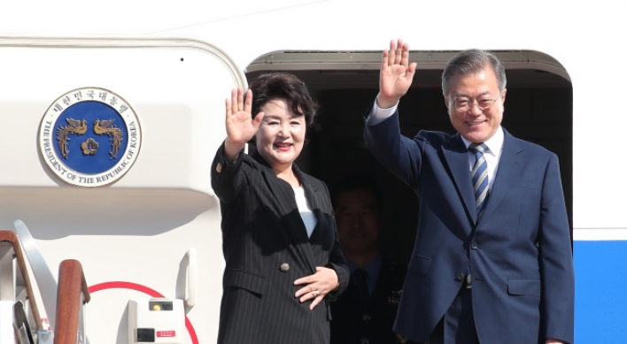 Moon leaves for New York to attend UN General Assembly
