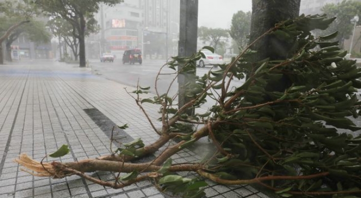 Powerful typhoon batters Okinawa, churns to Japan mainland