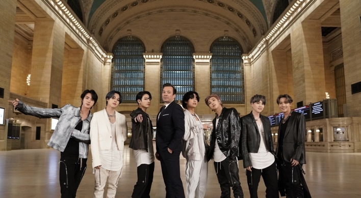 BTS rocks New York's Grand Central with debut performance of 'ON'