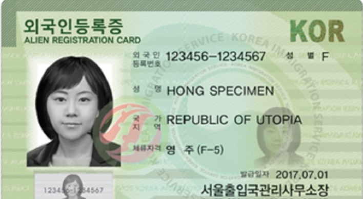 Korea to remove ‘alien’ word from ID card issued to foreign residents