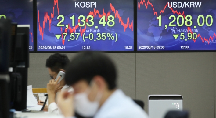 Seoul stocks snap 2-day winning streak amid spreading coronavirus concerns