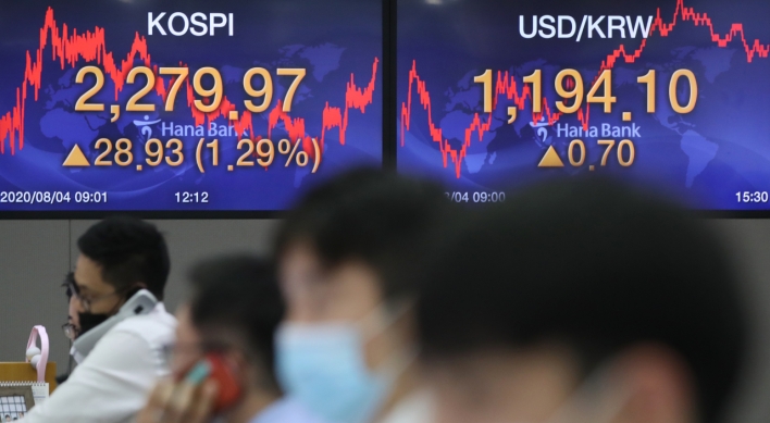 Seoul stocks almost hit 2-year high on economic rebound hopes
