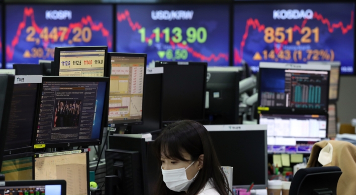 Seoul stocks surge to over 2-yr high on Biden effect; Korean won at nearly 2-yr high